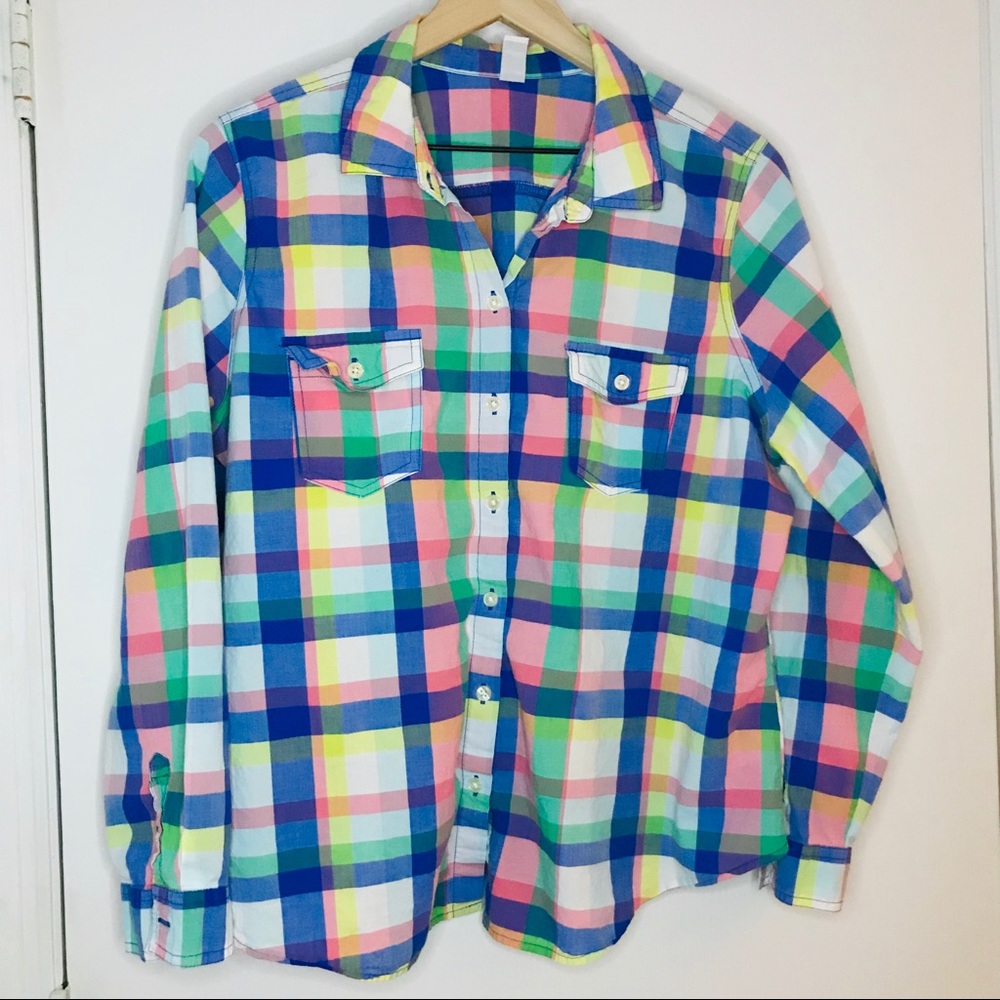 Old Navy Pastel Plaid Shirt